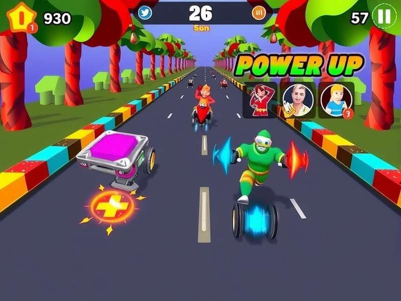 Holi Mega Sprint gameplay screenshot showing colorful racing action